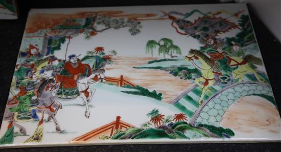A Chinese famille rose plaque, early 20th century, 44 x 31.8cm